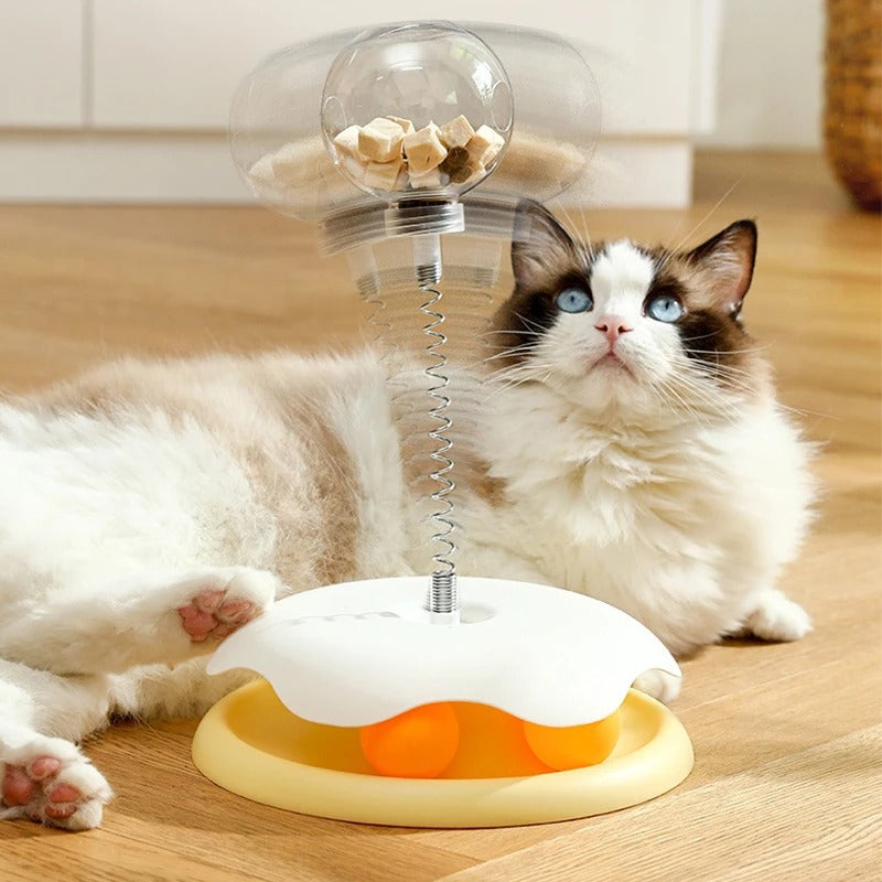 Cat Toy & Feeder Set – Turntable Ball + Self-Entertaining Play Kit Ather Craft LLC