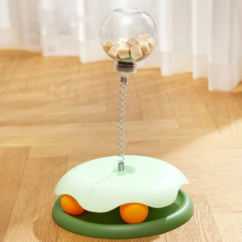 Cat Toy & Feeder Set – Turntable Ball + Self-Entertaining Play Kit Ather Craft LLC
