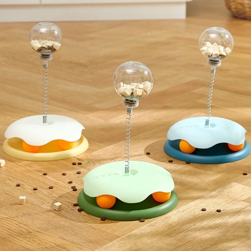Cat Toy & Feeder Set – Turntable Ball + Self-Entertaining Play Kit Ather Craft LLC