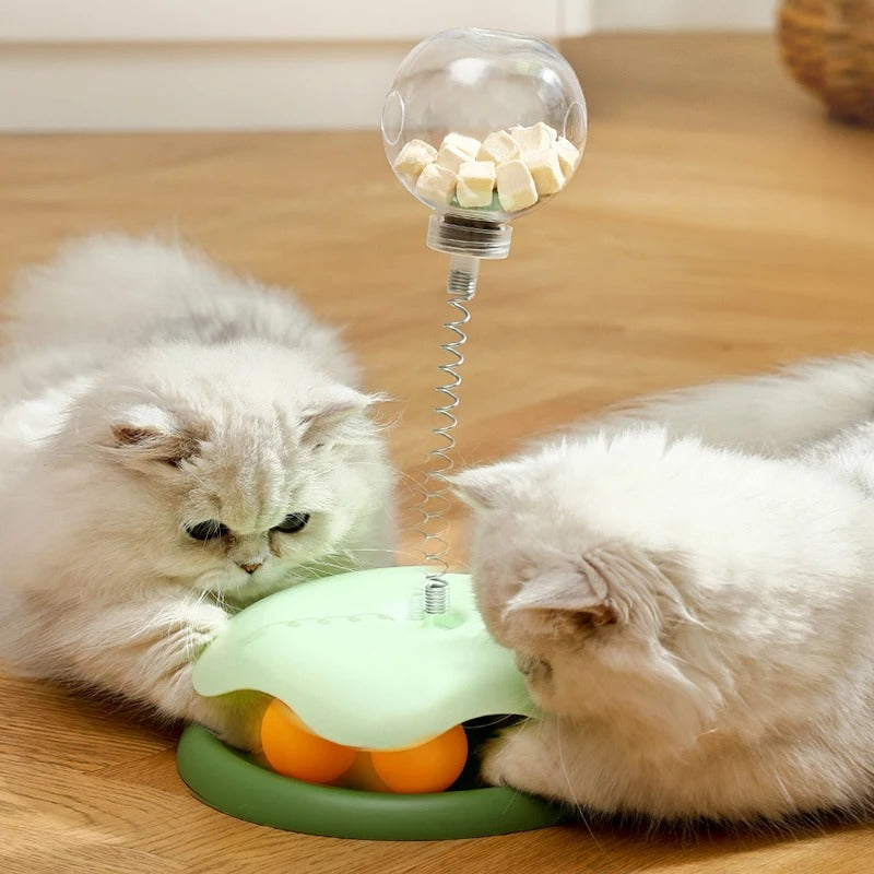 Cat Toy & Feeder Set – Turntable Ball + Self-Entertaining Play Kit Ather Craft LLC