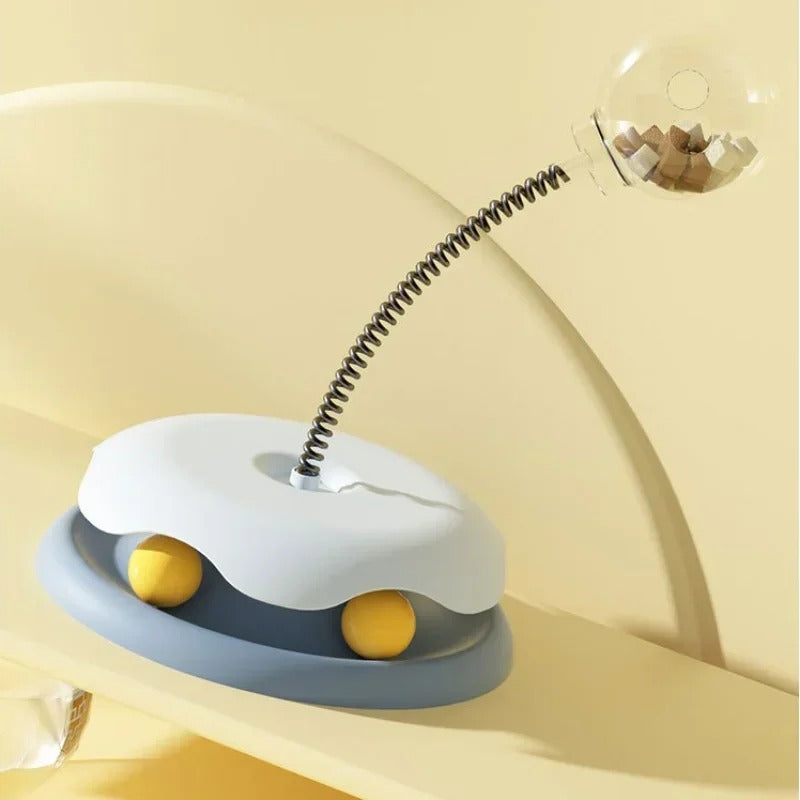Cat Toy & Feeder Set – Turntable Ball + Self-Entertaining Play Kit Ather Craft LLC