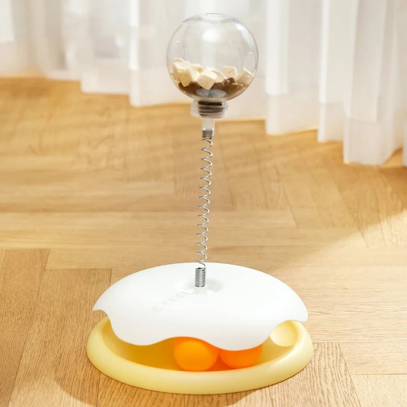 Cat Toy & Feeder Set – Turntable Ball + Self-Entertaining Play Kit Ather Craft LLC