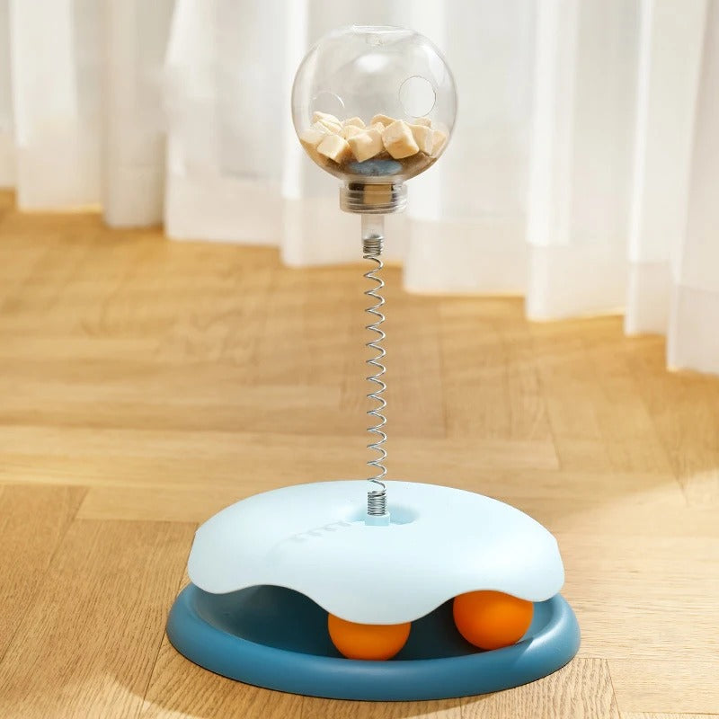 Cat Toy & Feeder Set – Turntable Ball + Self-Entertaining Play Kit Ather Craft LLC