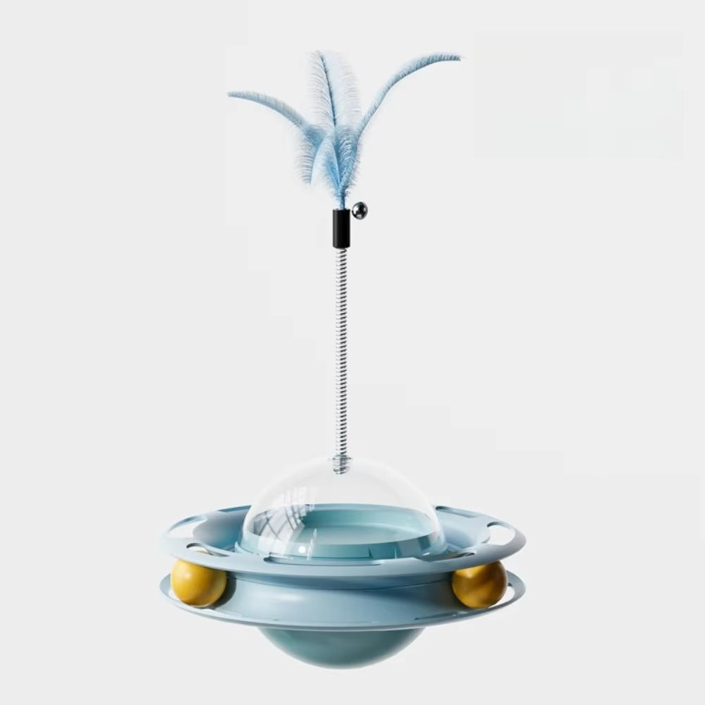Tumbler Cat Toy – Turntable Feather & Dental Play Ather Craft LLC
