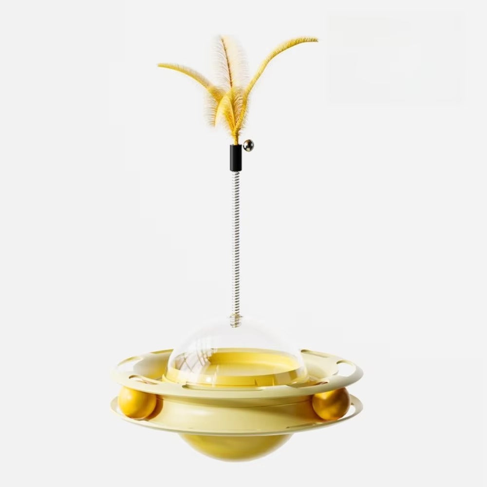 Tumbler Cat Toy – Turntable Feather & Dental Play Ather Craft LLC