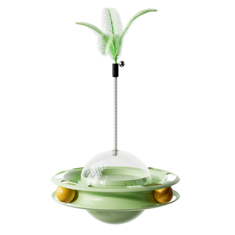 Tumbler Cat Toy – Turntable Feather & Dental Play Ather Craft LLC