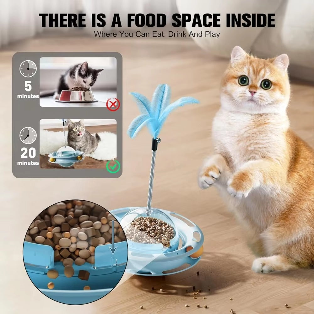 Tumbler Cat Toy – Turntable Feather & Dental Play Ather Craft LLC
