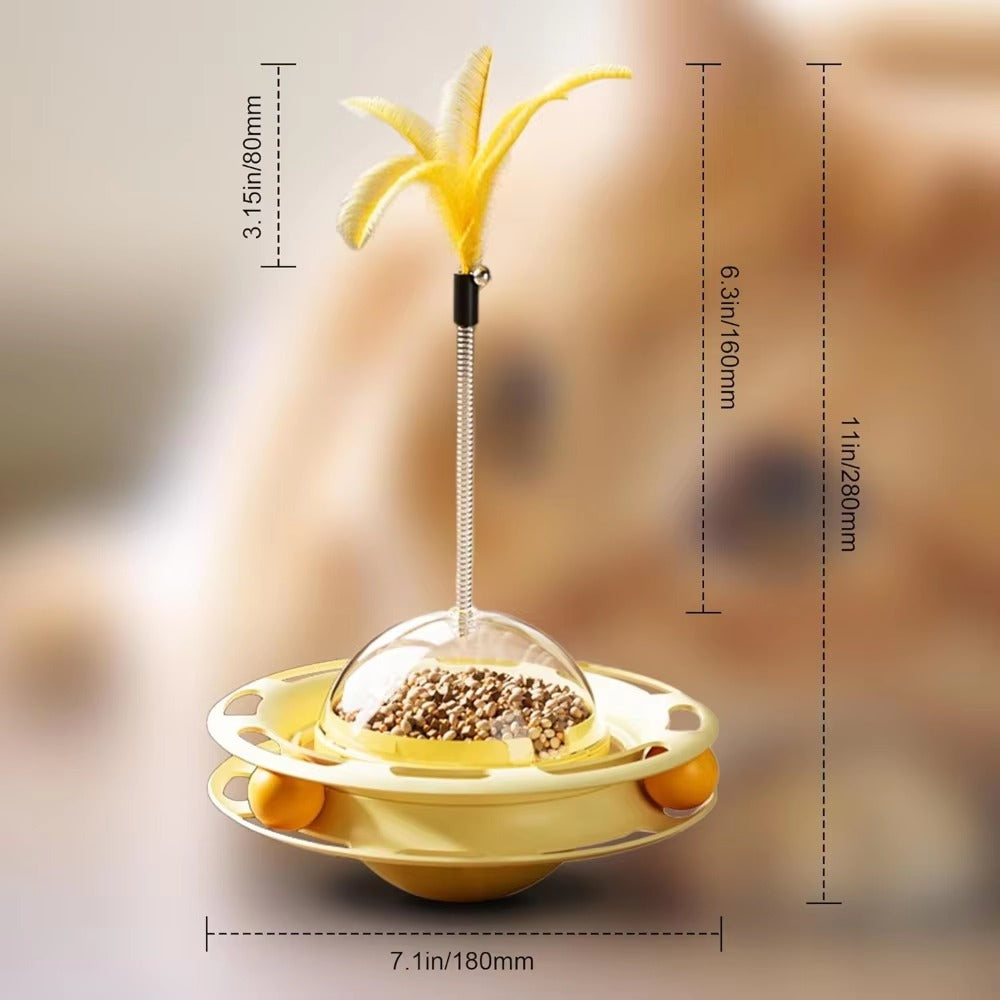 Tumbler Cat Toy – Turntable Feather & Dental Play Ather Craft LLC