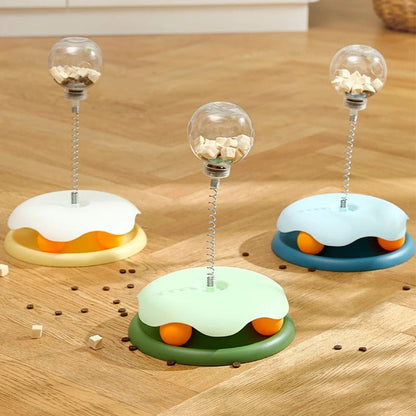 Cat Toy & Feeder Set – Turntable Ball + Self-Entertaining Play Kit Ather Craft LLC