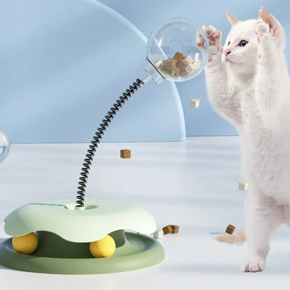 Cat Toy & Feeder Set – Turntable Ball + Self-Entertaining Play Kit Ather Craft LLC