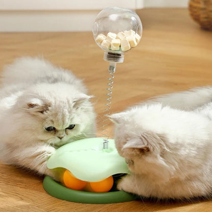 Cat Toy & Feeder Set – Turntable Ball + Self-Entertaining Play Kit Ather Craft LLC