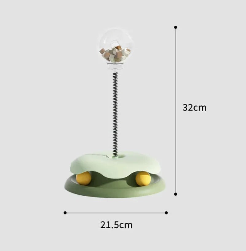 Cat Toy & Feeder Set – Turntable Ball + Self-Entertaining Play Kit Ather Craft LLC