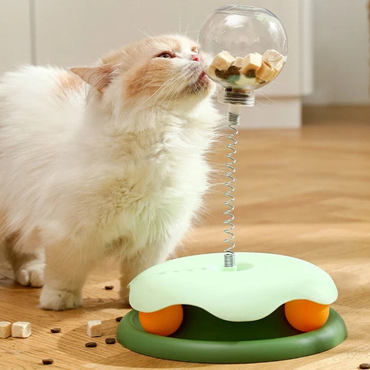 Cat Toy & Feeder Set – Turntable Ball + Self-Entertaining Play Kit Ather Craft LLC