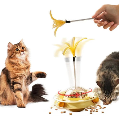 Tumbler Cat Toy – Turntable Feather & Dental Play Ather Craft LLC