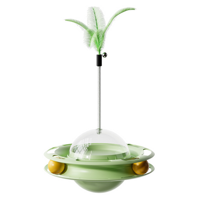 Tumbler Cat Toy – Turntable Feather & Dental Play Ather Craft LLC
